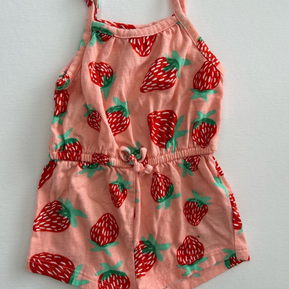 Baby Strawberry Print Old Navy Romper